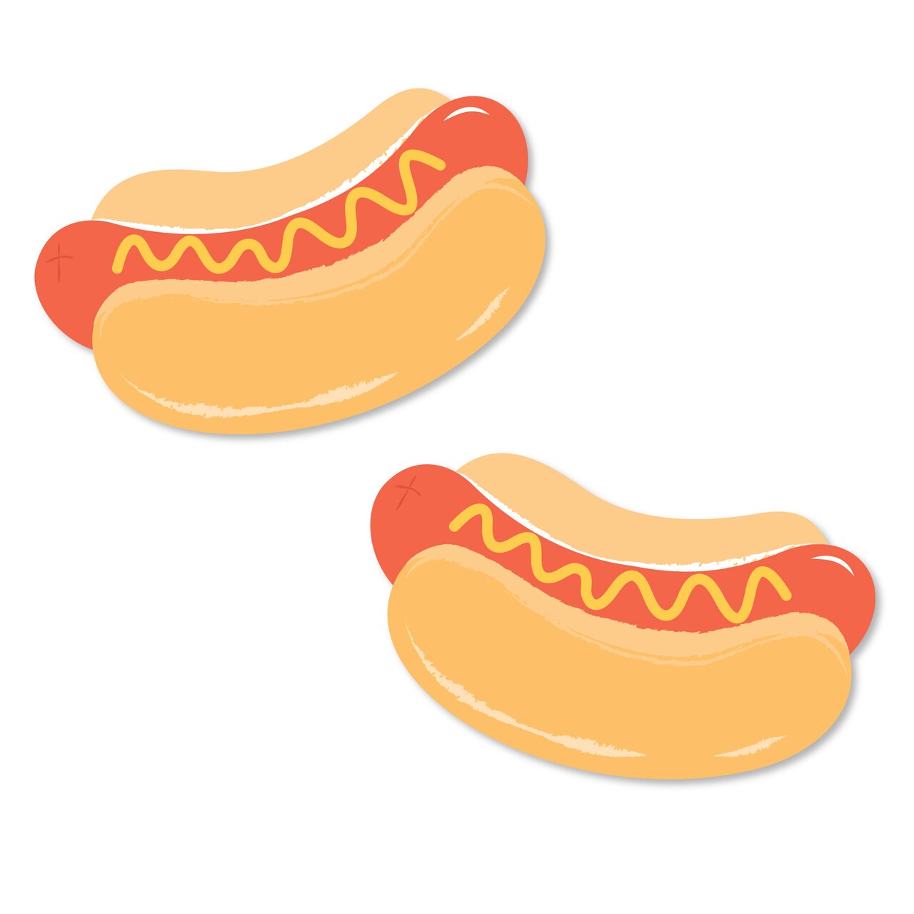 Big Dot of Happiness Hot Dog Small Cutouts, Summer Birthday BBQ Picnic Party Decor, Mini DIY Paper Cut-Outs - 24 Count